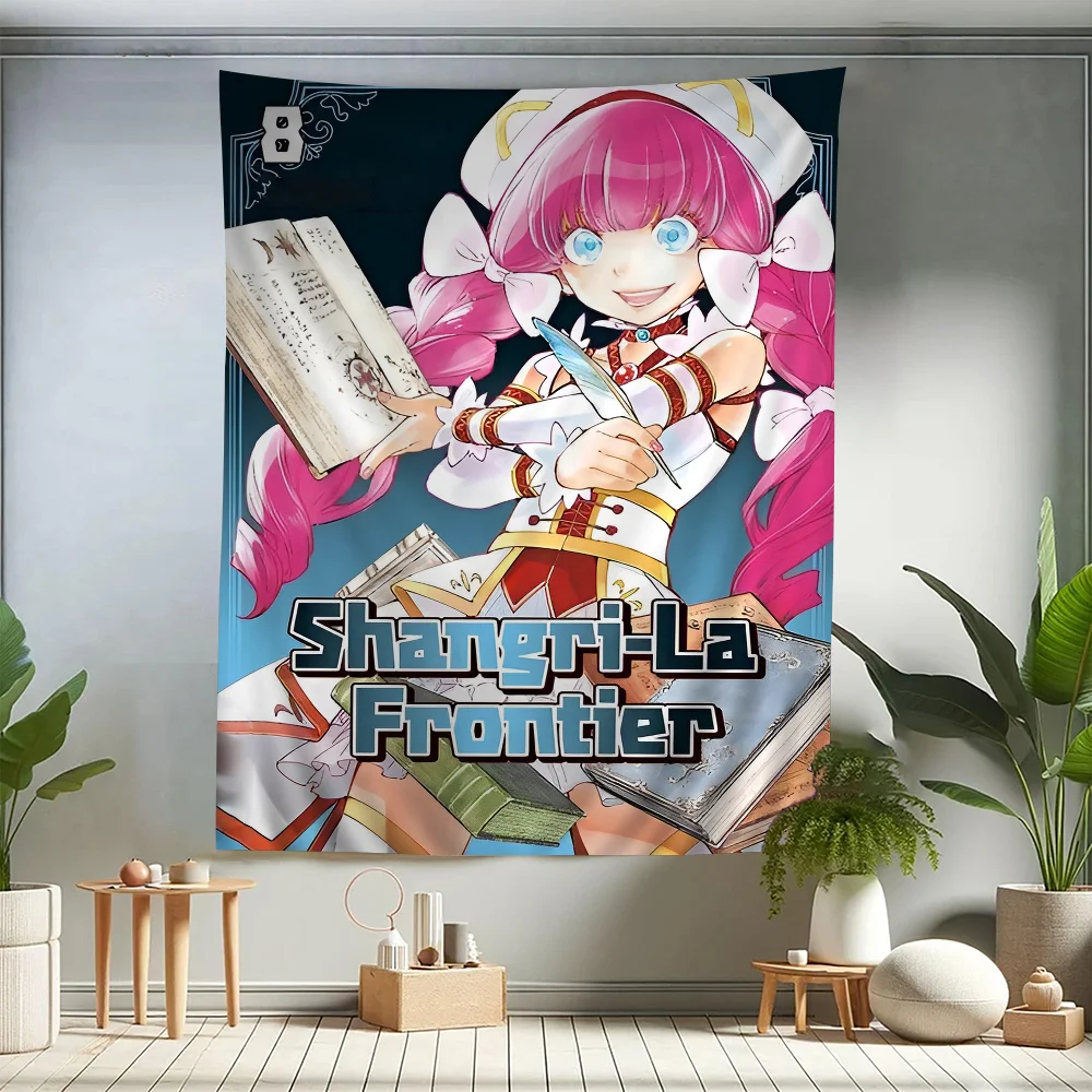 Anime Shangri-La Frontier Tapestry Art Printing Japanese Wall Tapestry Anime Wall Hanging Home Decor