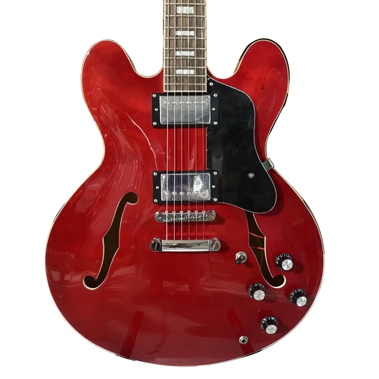 ES 335 Guitar, Transparent Red Color, Semi Hollow Body, Rosewood Fingerboard, 22 Frets, 6 Strings