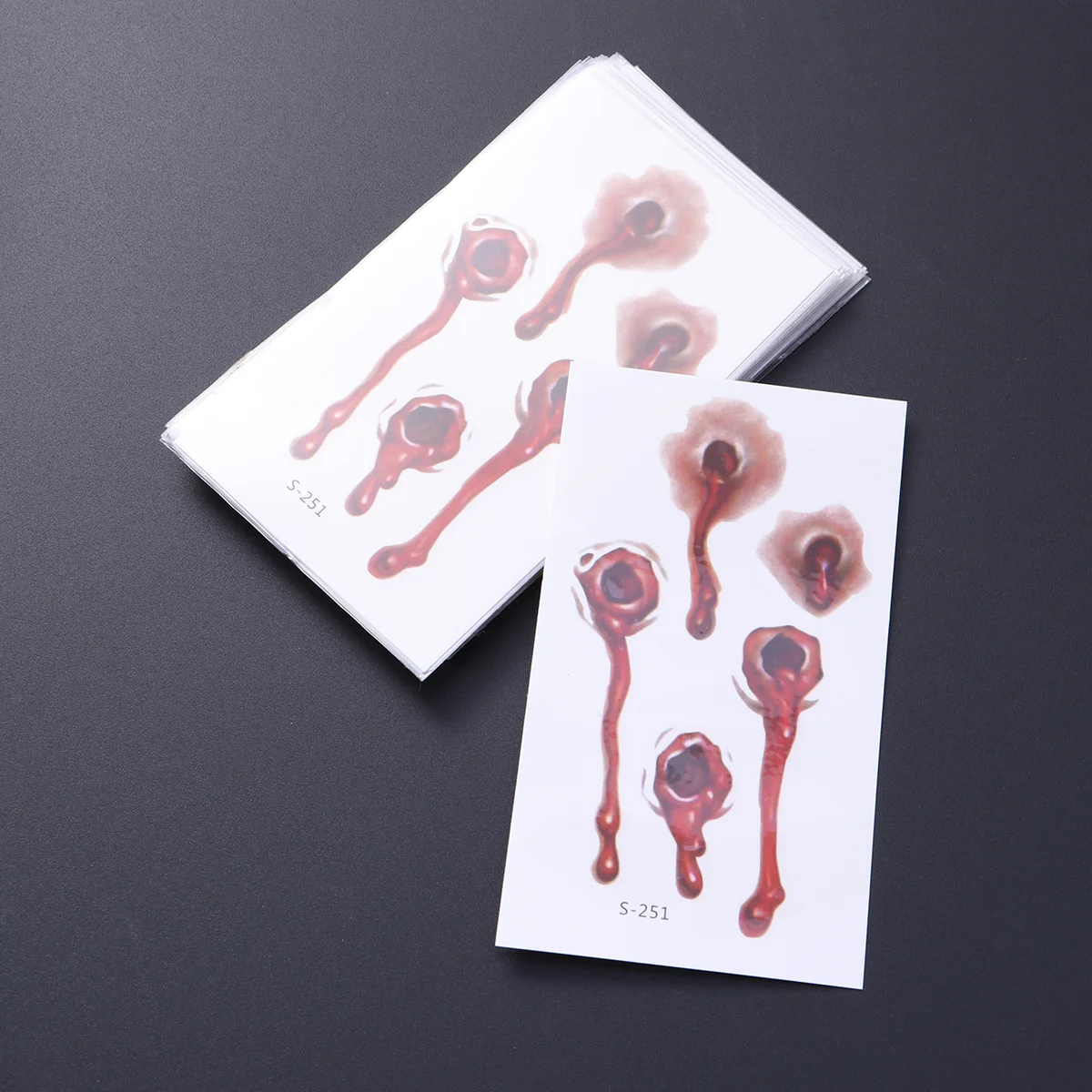 20pcs Halloween Bloody Wounds Scars Stickers Decals Waterproof Realistic Wounds Temporary Stickers (Red)