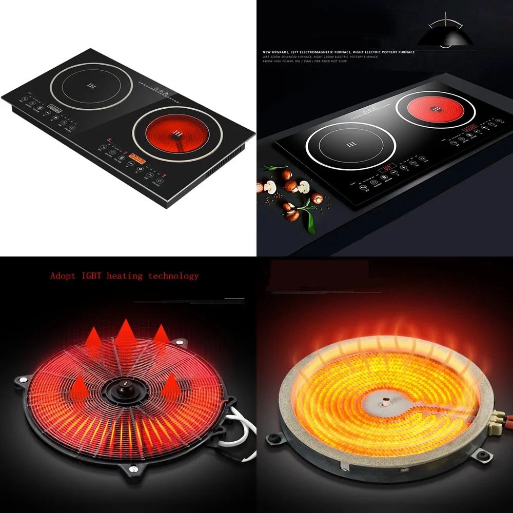 

Встраиваемая электрическая плита с двумя конфорками для керамической варочной панели, индукционная плита панельного типа для кухни