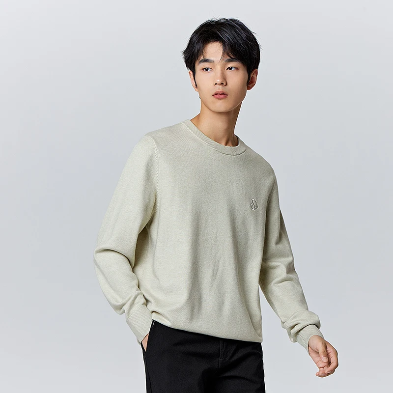 Semir Pullover Sweater for Men in Winter Simple Solid Color Exquisite Urban Commmuting Style Fashionable Casual Sweater