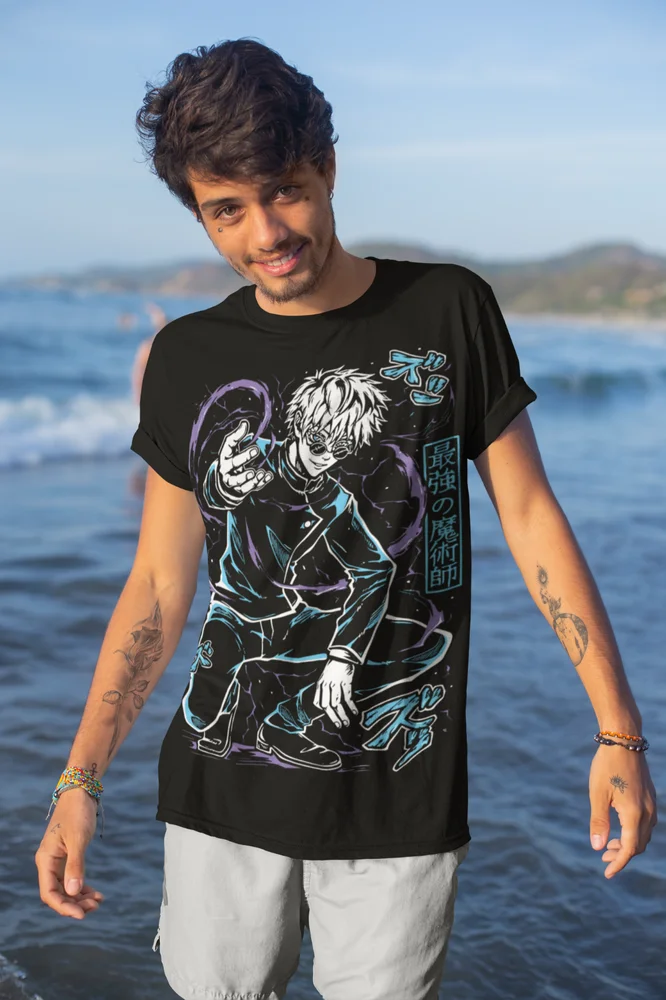 Jujutsu Kaisen Gojo Satoru Black T-Shirt Anime Manga T-Shirt Soft Tee