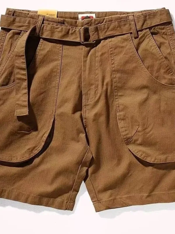 American Retro Workwear Shorts Men's Three Dimensional Large Pocket Four Parts Heavy Outdoor Dirt Resistant Work Five Parts P...
