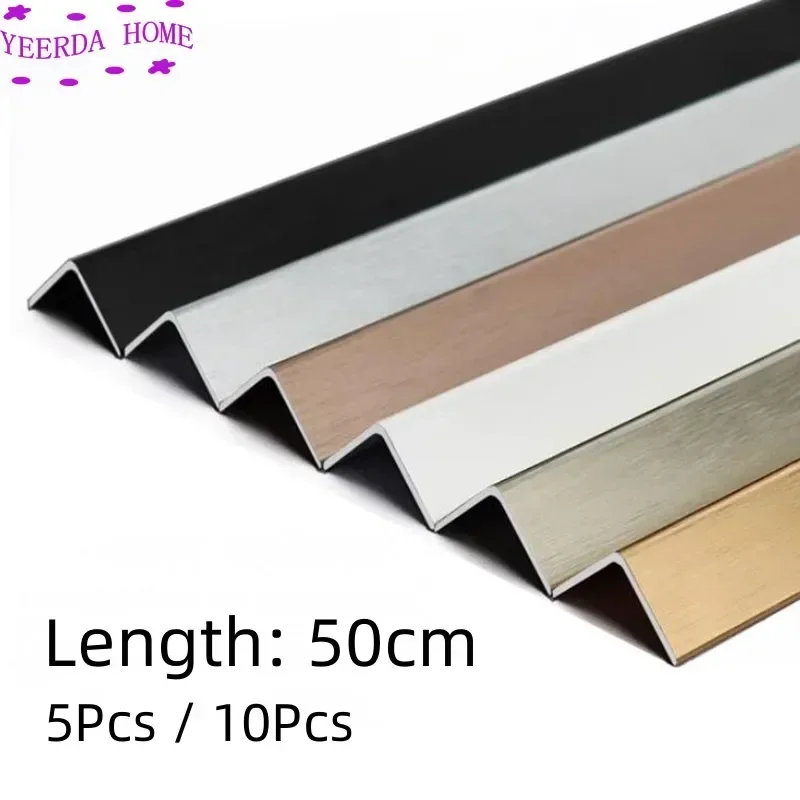 5Pcs 10Pcs Corner protection strips Aluminum alloy metal wall protection strips corner anti-collision stickers