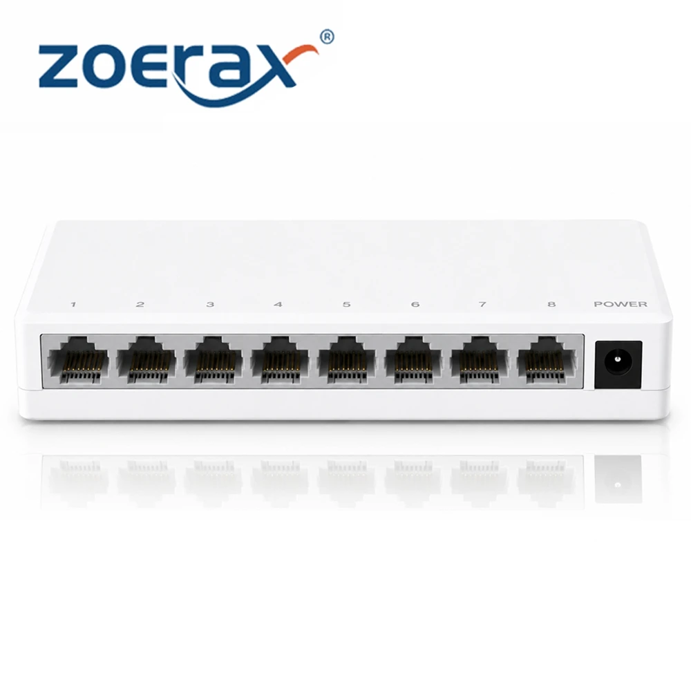 ZoeRax 8-Port Gigabit Network Switch Non-Managed Plug and Play Auto MDI/MDIX Easy Placement for Home Office IP Camera