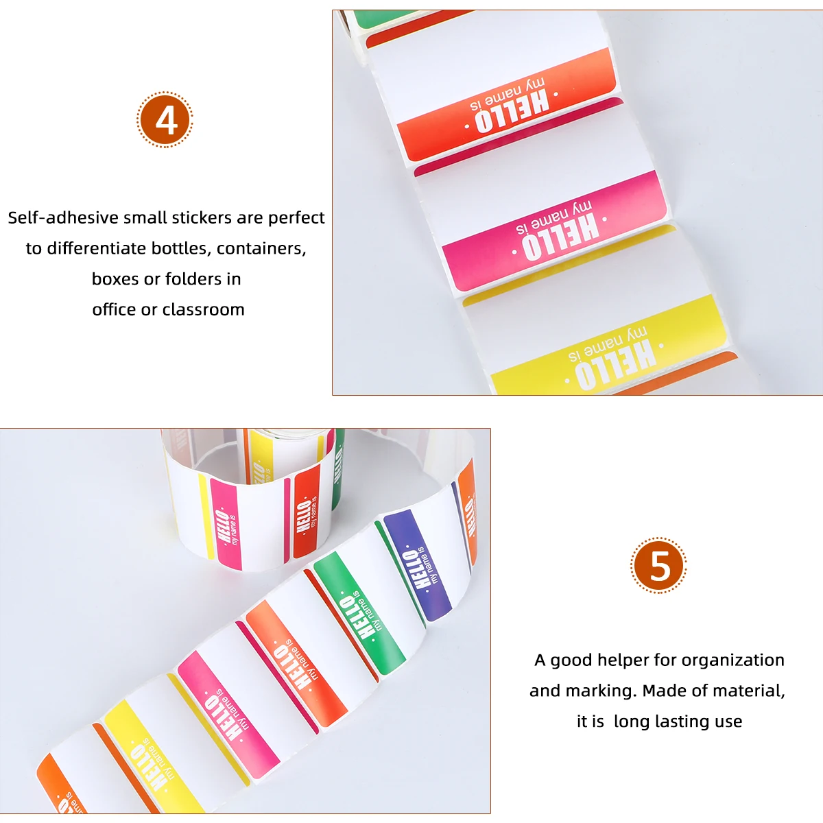 

Colorful Label Stickers Self Adhesive Name Tags Price Markers for Office Classroom Party Use Classification Labels Gift