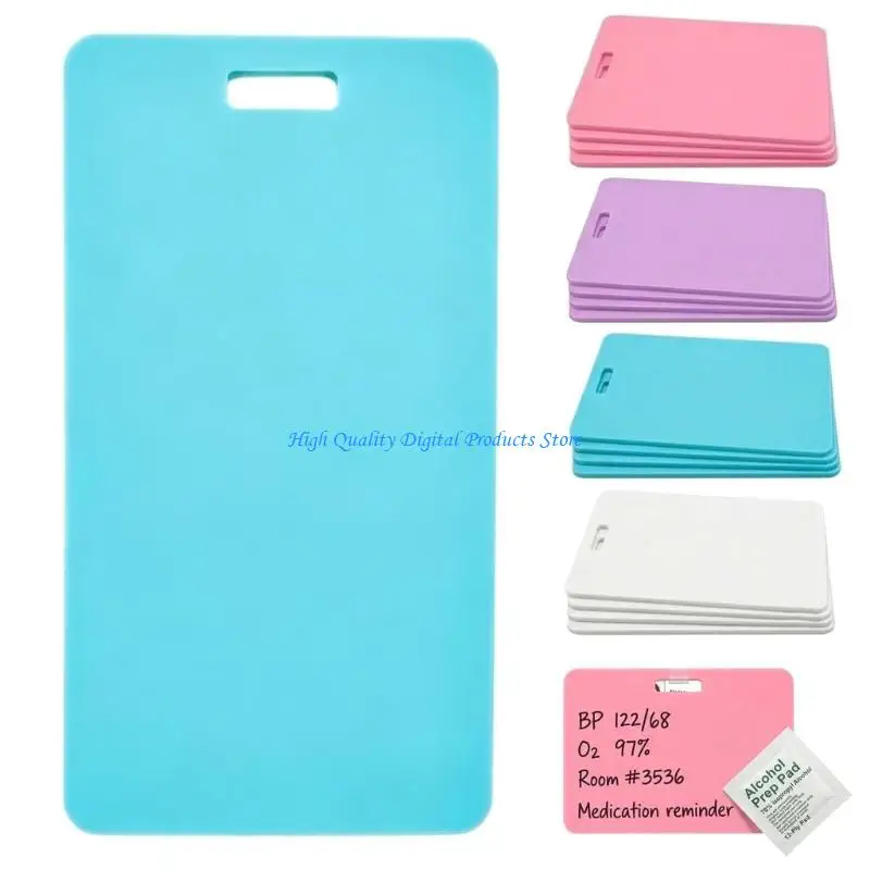 U2JE Pocket Sized Silicone Badge Writing Notepad Erasable Silicone Memo Board With Hanging Hole For Hospital Nurse Doctor