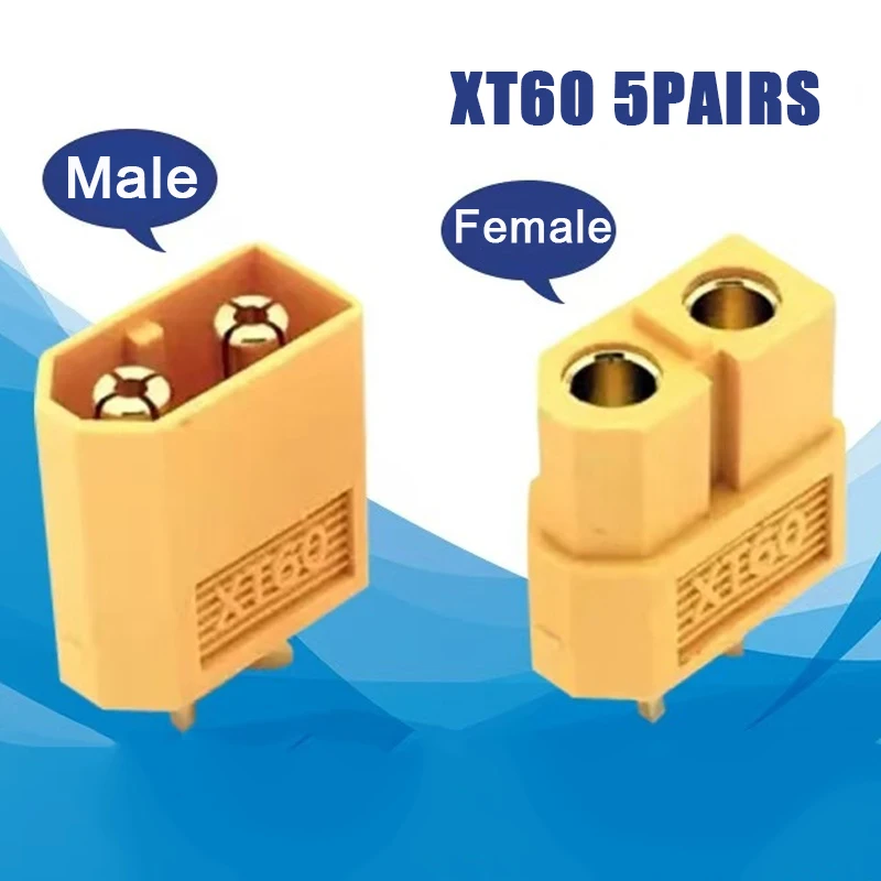 10PCS XT60 Battery Connector Male Plug Gold-plated Connector DIY Connecting Part for RC Aircraft Drone Accessories