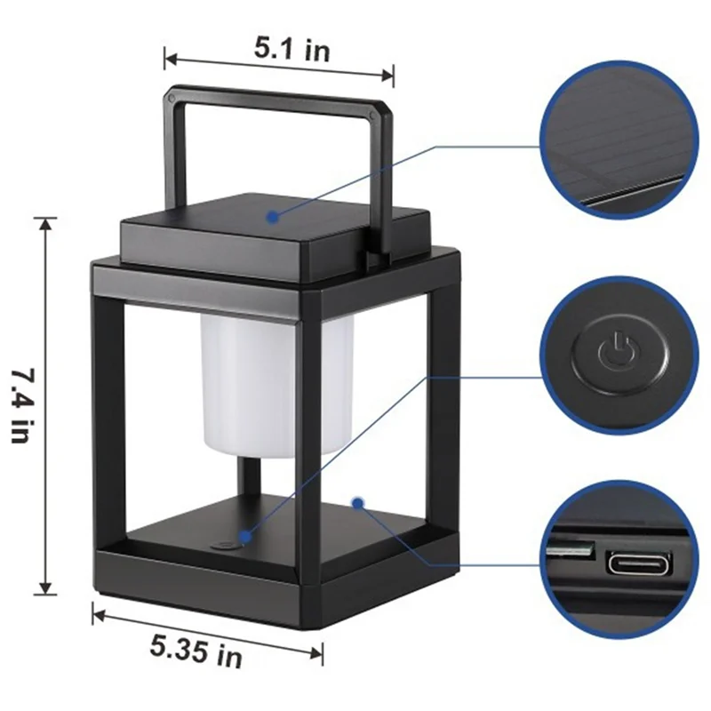Luce solare esterna USB pieghevole impermeabile lanterna da campeggio luce a led ricaricabile Power Bank lampada solare a led portatile-AT64