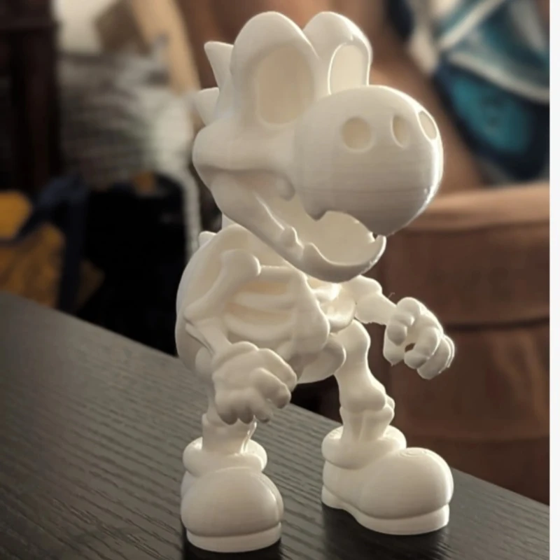 

3D Printed Skeleton Yoshi Figurine, Mario Fan Art Sculpture, Unique Nintendo Game Room Decor,Collectible Gift for Gamers