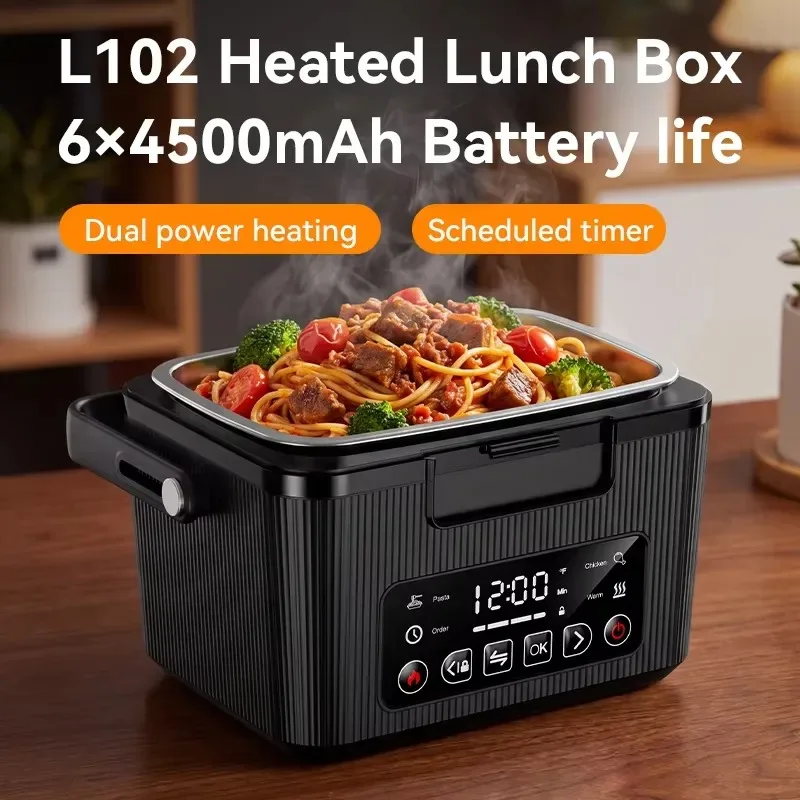 Hot Sale Large Capacity Portable Rechargeable Electric Stainless Steel Insulated Lunch Box Hot Meal Students Office Workers