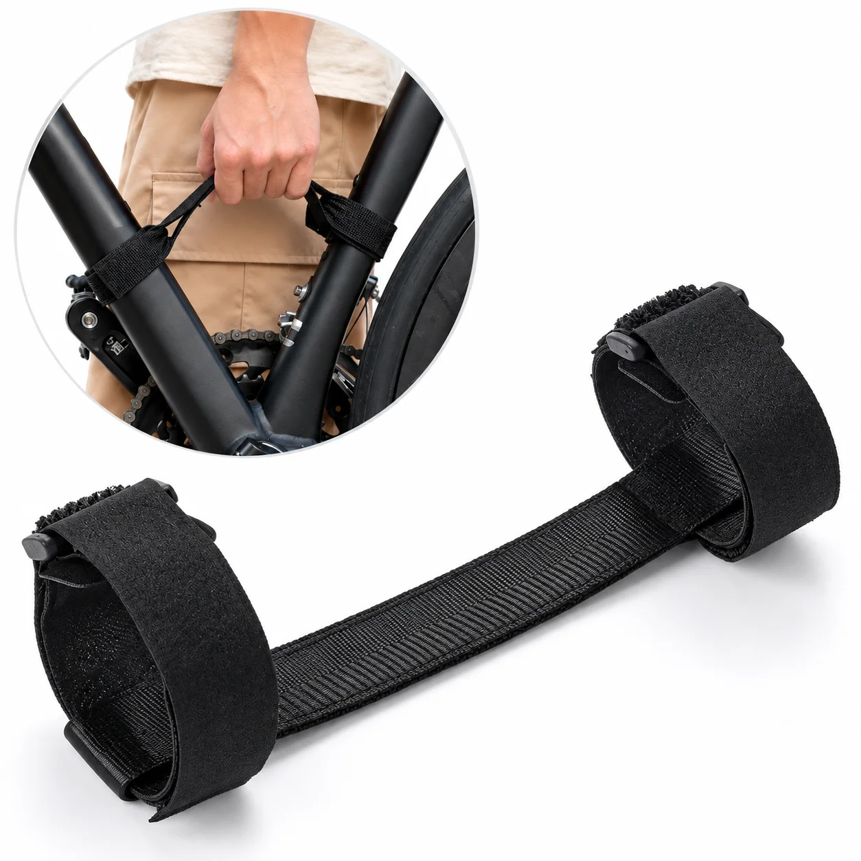 Portable Bicycle Carrying Strap Nylon Bike Lift Handle Stair Climbing Assist Tool for Road Mountain Bike Cycling Accessories