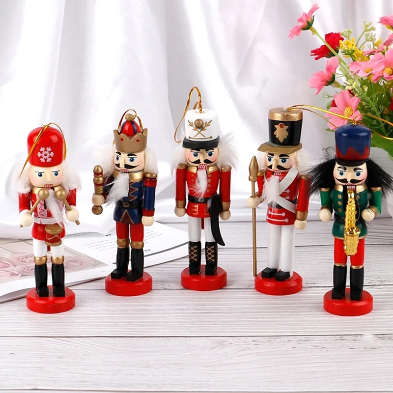 1Pc Christmas Doll Soldier 12CM Nutcracker Puppet Soldier Ornaments Doll Christmas Tree Pendant Home Decor New Year Gift