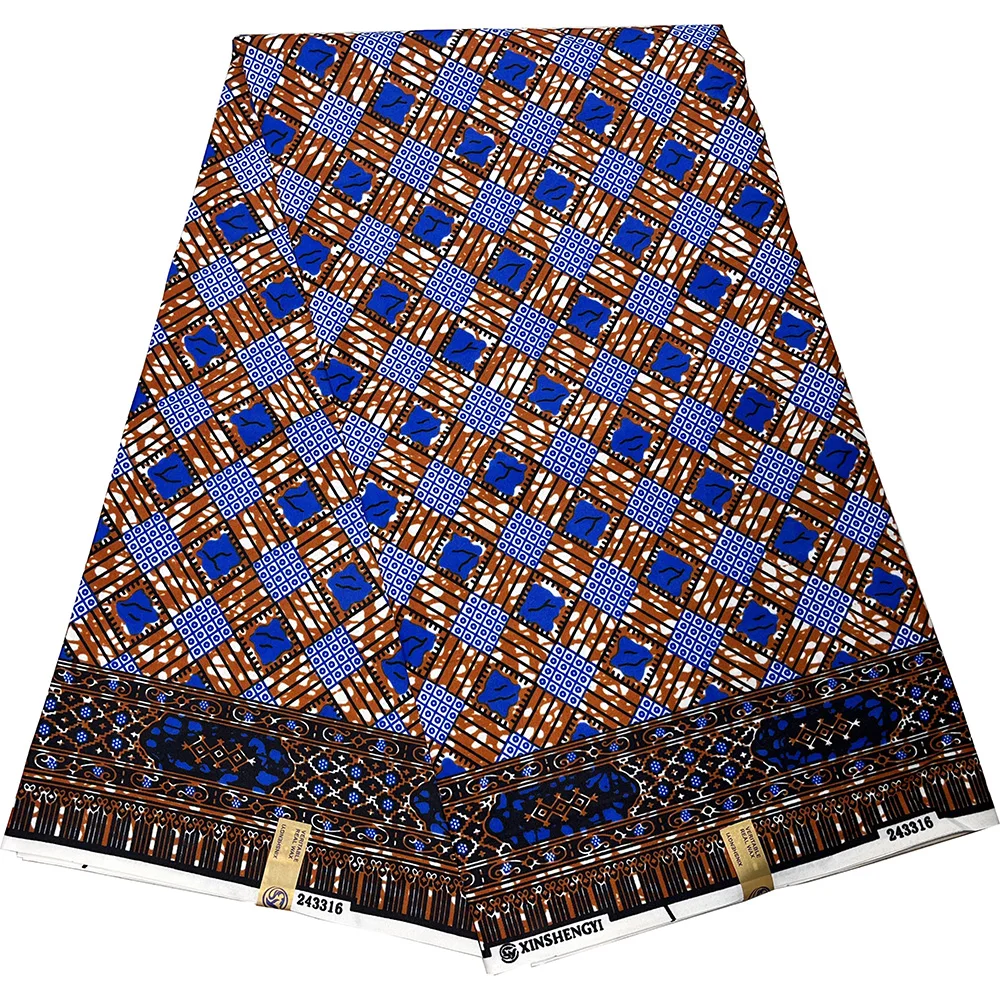 High-Quality African Traditional Craft Fabric for Wallpaper with Double Sided Printing and Rich Geometric Patterns