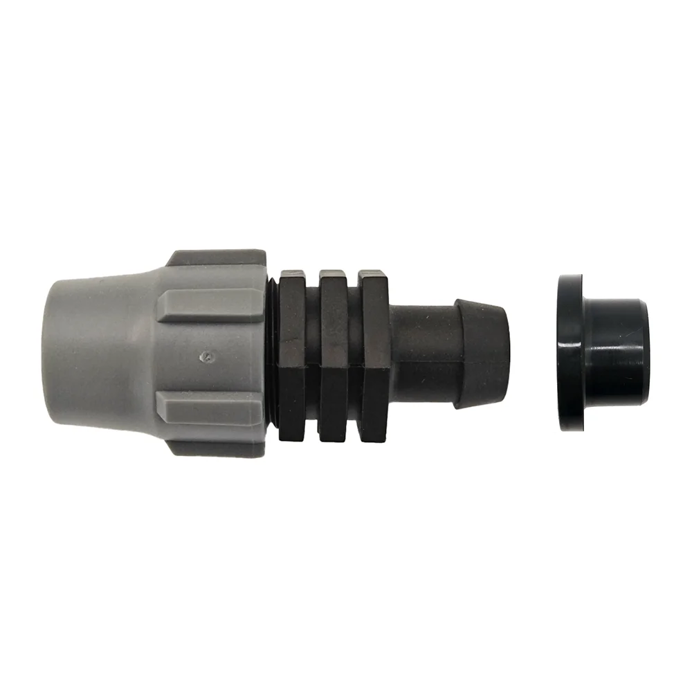 20*18mm Durable Garden Irrigation Lock Offtake Fitting with T Rubber Grommet for Dripline PE Pipe Agricultural Watering System