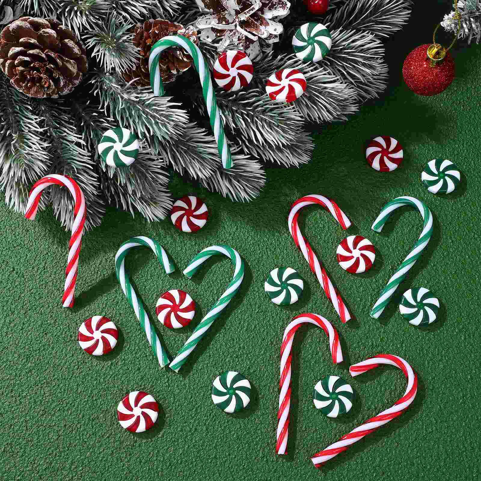 Perlengkapan dekorasi liburan dekorasi permen pesta Natal, ornamen tongkat gantung Natal