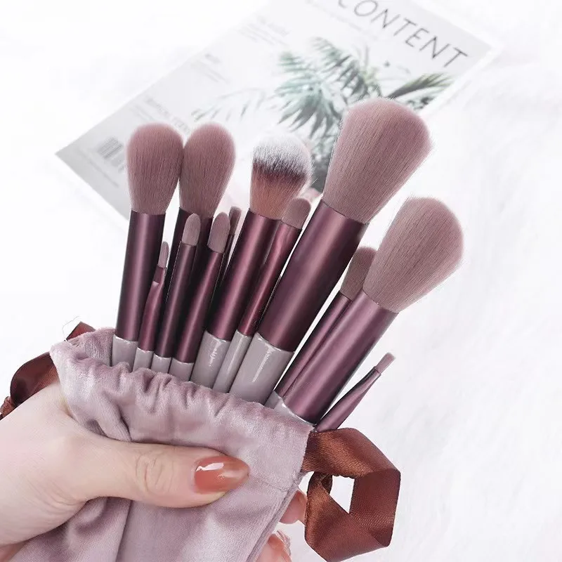 13PCS Of New Makeup Brush Set Portable Soft Hair Powder Brush Eye Shadow Brush Full Set Of Makeup Brush Tools