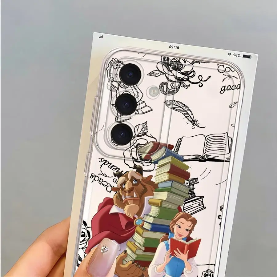 Funda para Samsung Galaxy A72 A31 A51 A12 A21s A16 A32 A52s A50 A52 A71 Funda transparente La Bella y La Bestia