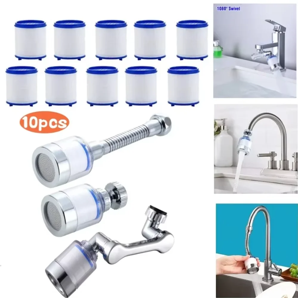 

10pcs Pressurized Bubbler Filter Element Faucet Purifier Shower PP Cotton Filtration Remove Chlorine Heavy Metals for Kitchen