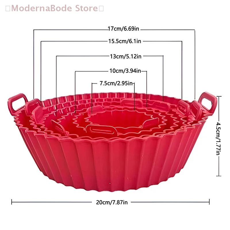 【M】Air Fryer Silicone Tray Baking Mat Fried Basket Liner Pot Holder Grill Pan Replacement Bakeware Pizza Pan For Healthy Cooking view 6