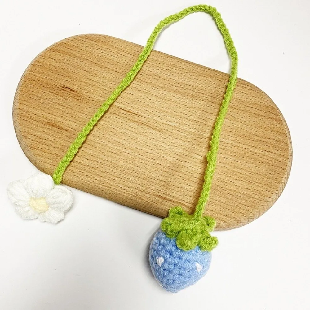 Wool Woven Crochet Curtain Tie Back Handmade Floral Design Hand Knitted Flower Bookmark Cute Strawberry/Sunflower Curtain Strap