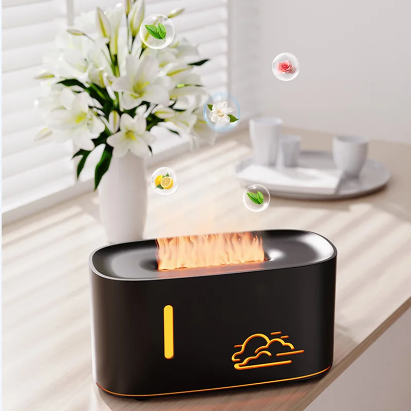 

Аппарат для ароматерапии Cloud Flame, нано-распылитель, увлажнение, красочная атмосферная лампа, подходящая для офиса и спальни