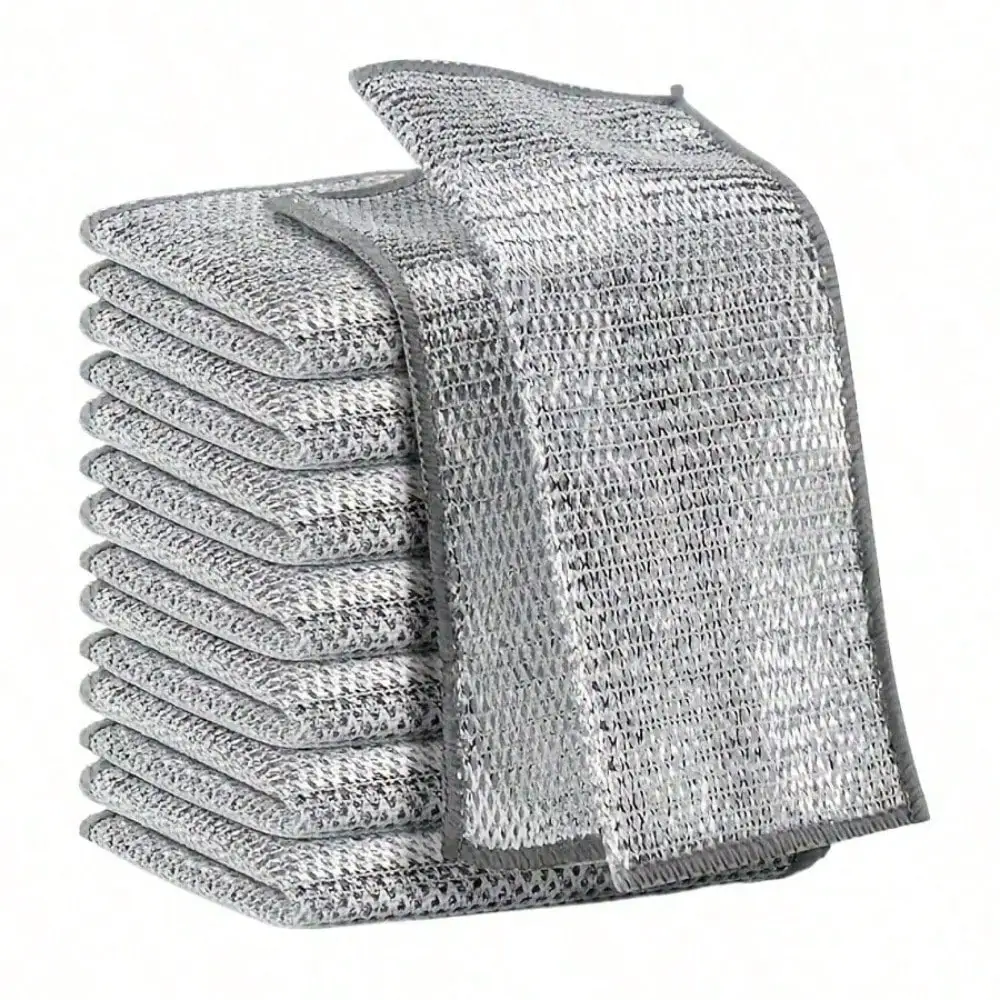 Magic Cleaning Cloth Thickened Double -Sided Metal Steel Wire Rags Kitchen Dish Pot Washdishing Cloths Towel Clean Tools
