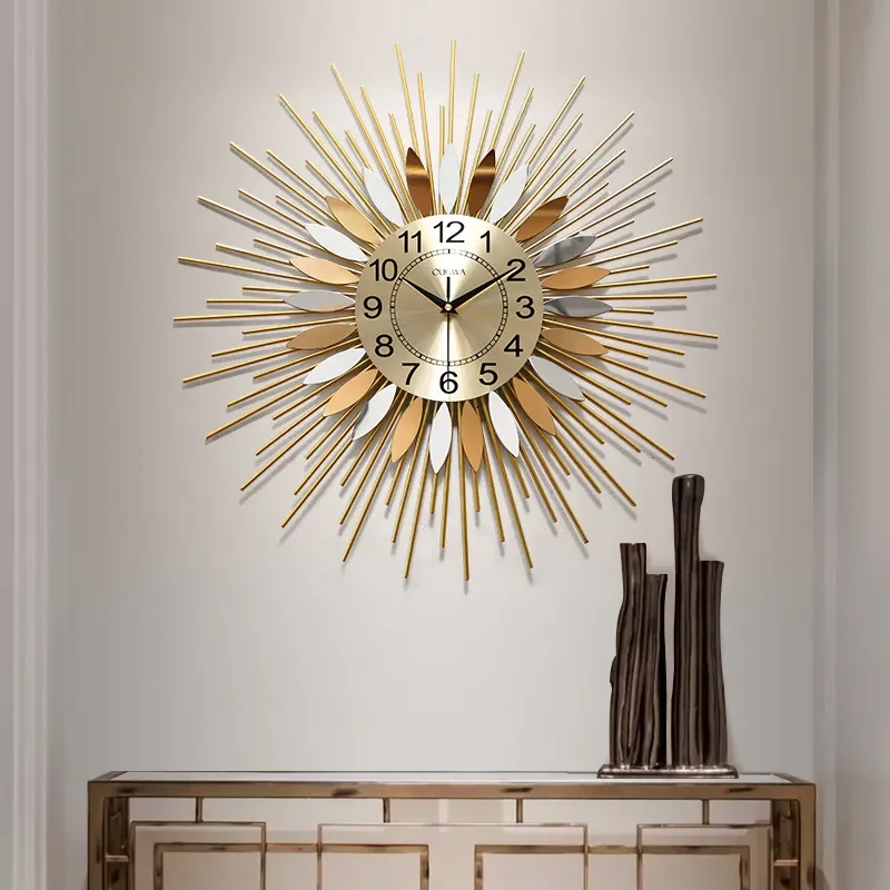 for Nordic Light Luxury Atmospheric Wall Clock Art Decor for Living Room Home Personalized Creative American Style Wall