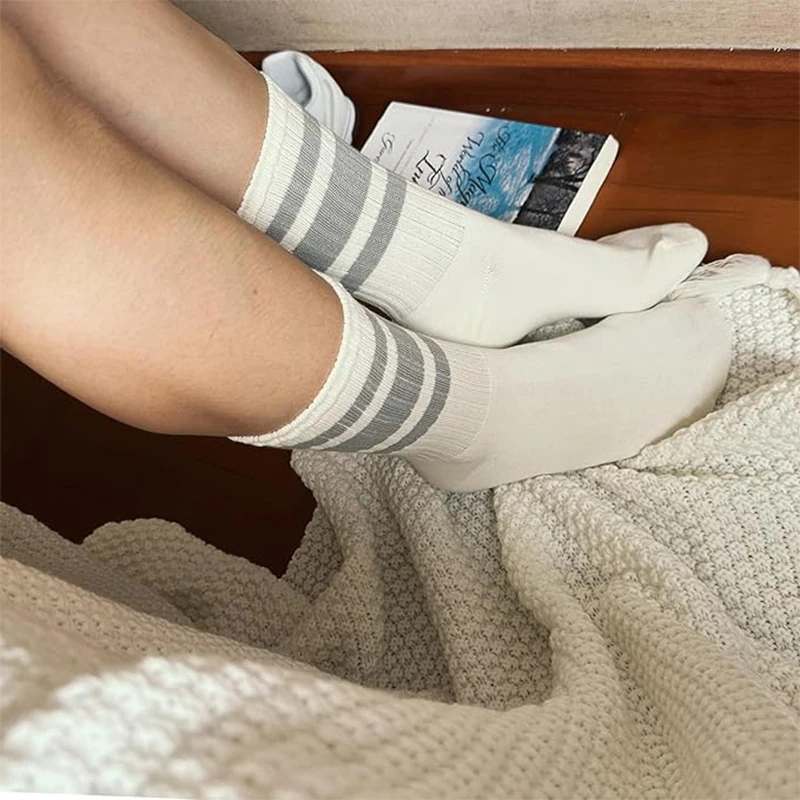 Lässige Damensocken, Damen-Wadensocken, Damen-Slouch-Socken, Damen-Baumwollsocken, Radsocken, Sportsocken – Detail 10