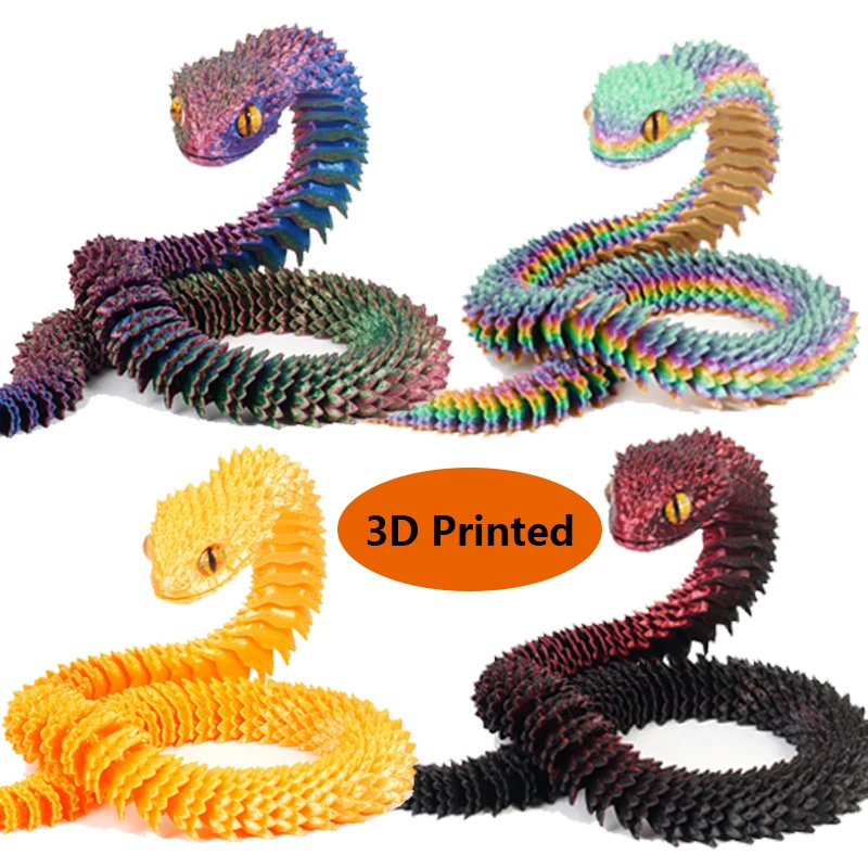 

3D Printed Snake Rotatable Joints Snake Figurines Home Office Desktop Crafts Ornament Creative Home Garden Landscape DIY Animal