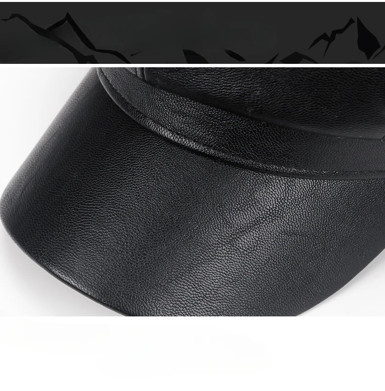Neue Frauen PU Leder Berets Kappe Hut Schwarz Rot Außen Einstellbar Weibliche Herbst Winter Casual Dame Kappe Hut Für Frauen – Detail 13