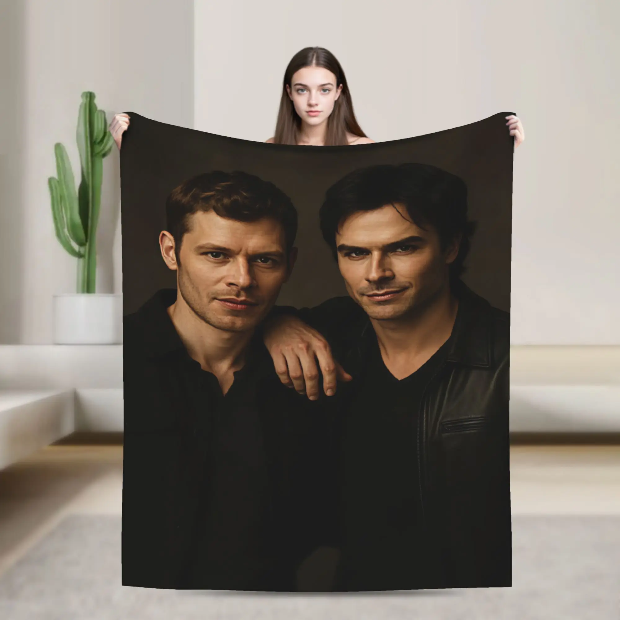 Damon Salvatore Brothers Studio Blanket Soft Comfortable Plush Bedding Throws For Bedroom Travel Flannel Bedspread Bed Cover