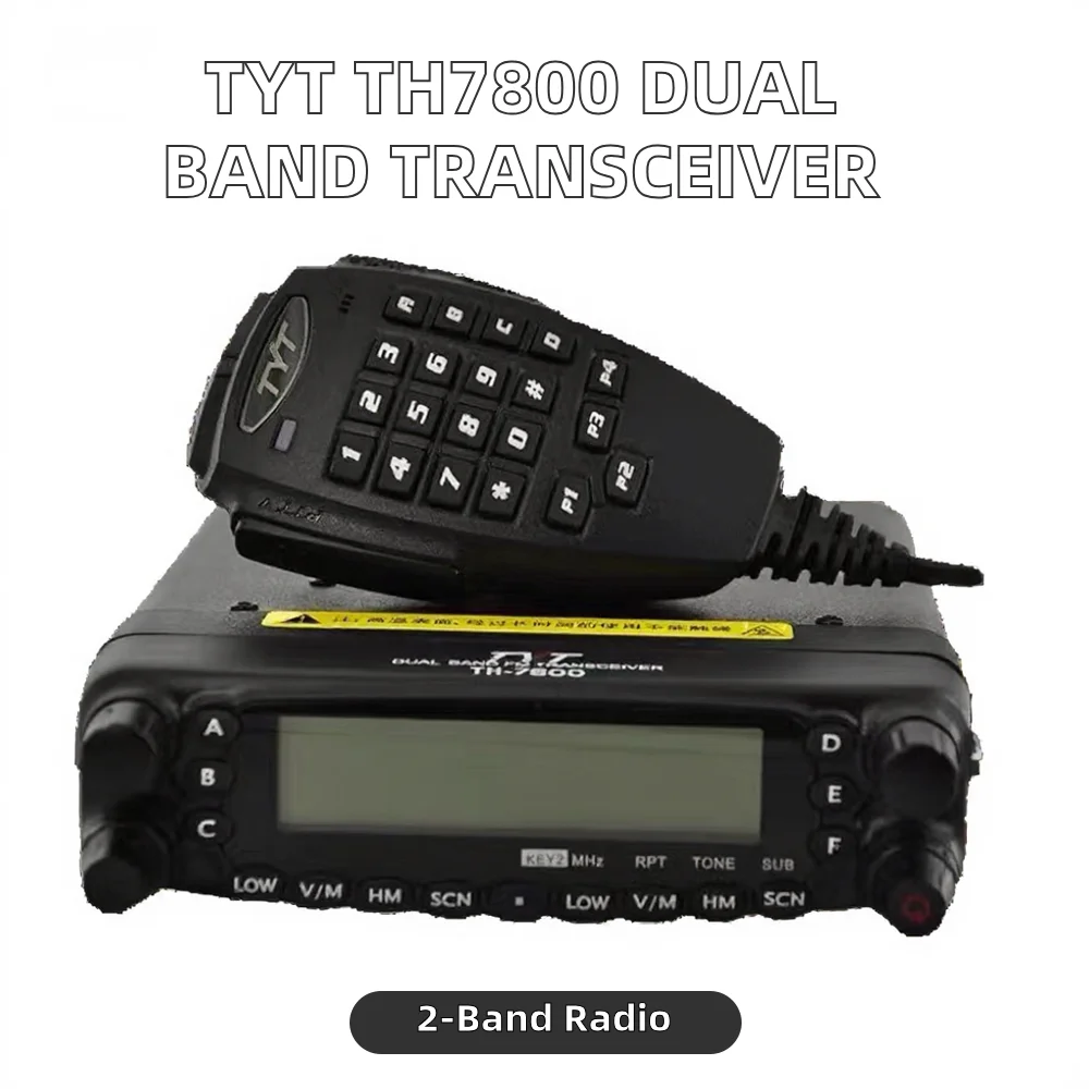 Ham Vehicle Walkie Talkie TYT Th7800,Dual Band 136-174/400-480mhz 50W Mobile Transceiver DTMF Channel