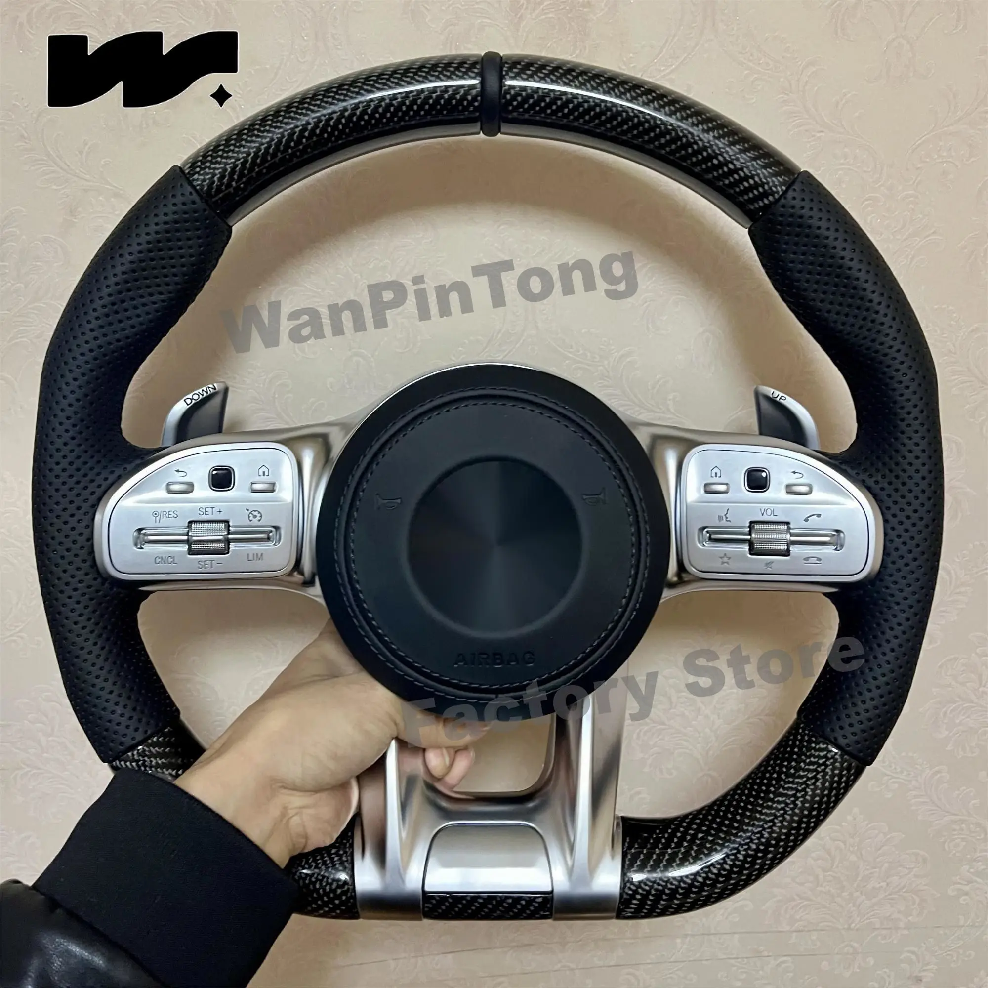 

For AMG Steering Wheel for Mercedes-Benz A/B/C/E/S Class GRA GLB GLC GLE GLS 05-24 Universal steering wheel for all models