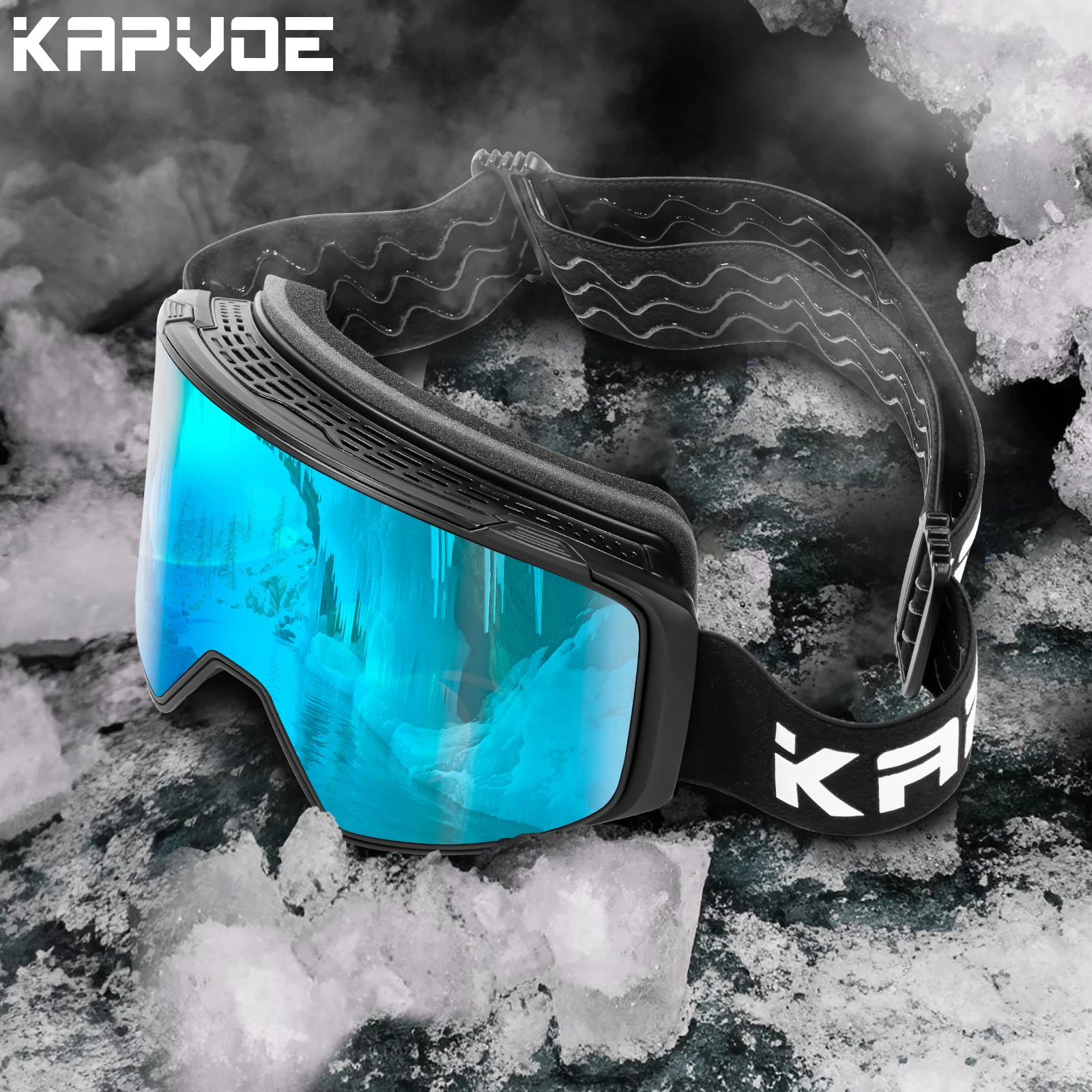 Kapvoe ski mask double layer anti-fog men and women windproof UV400 snowboard goggles double board goggles