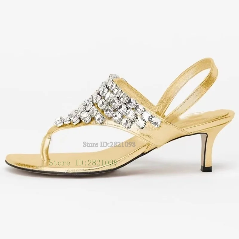 

Leather Beaded & Crystal Accents Low Heel Sandals Women Flip Flop Sling Back Heeled Women Summer Shoes