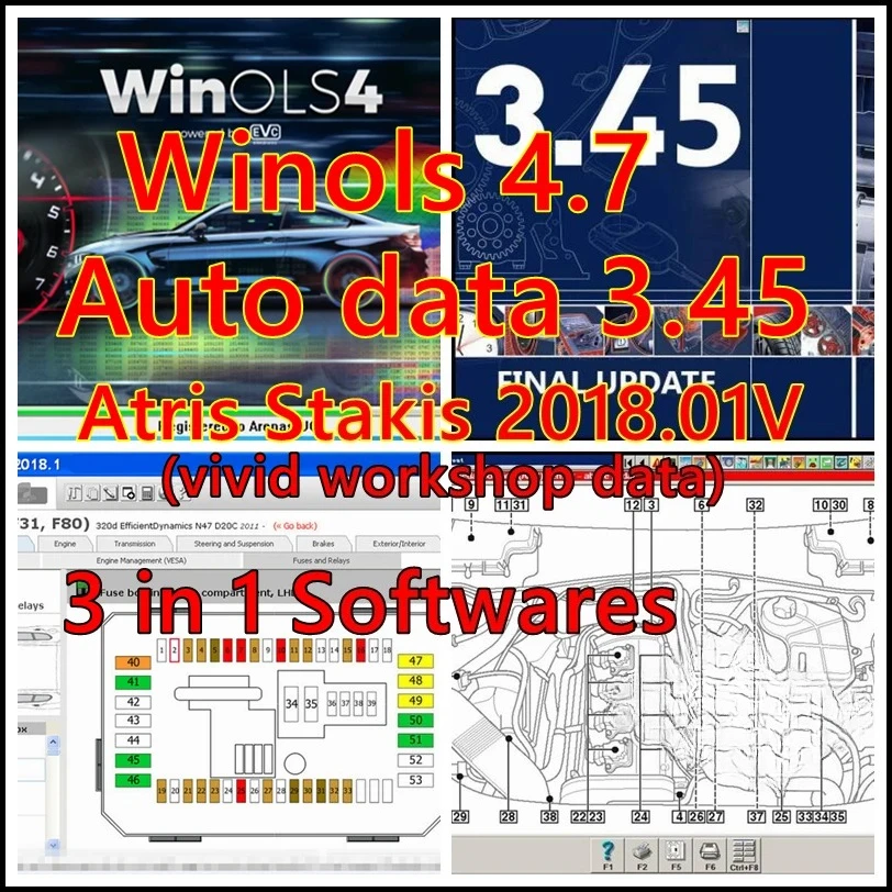 Winols 4.7 Full Activated + Damos 2021  Auto Data 3.45+Vivid Workshop Data Multi-languages Atris-2018.01 All Car Data Automotive