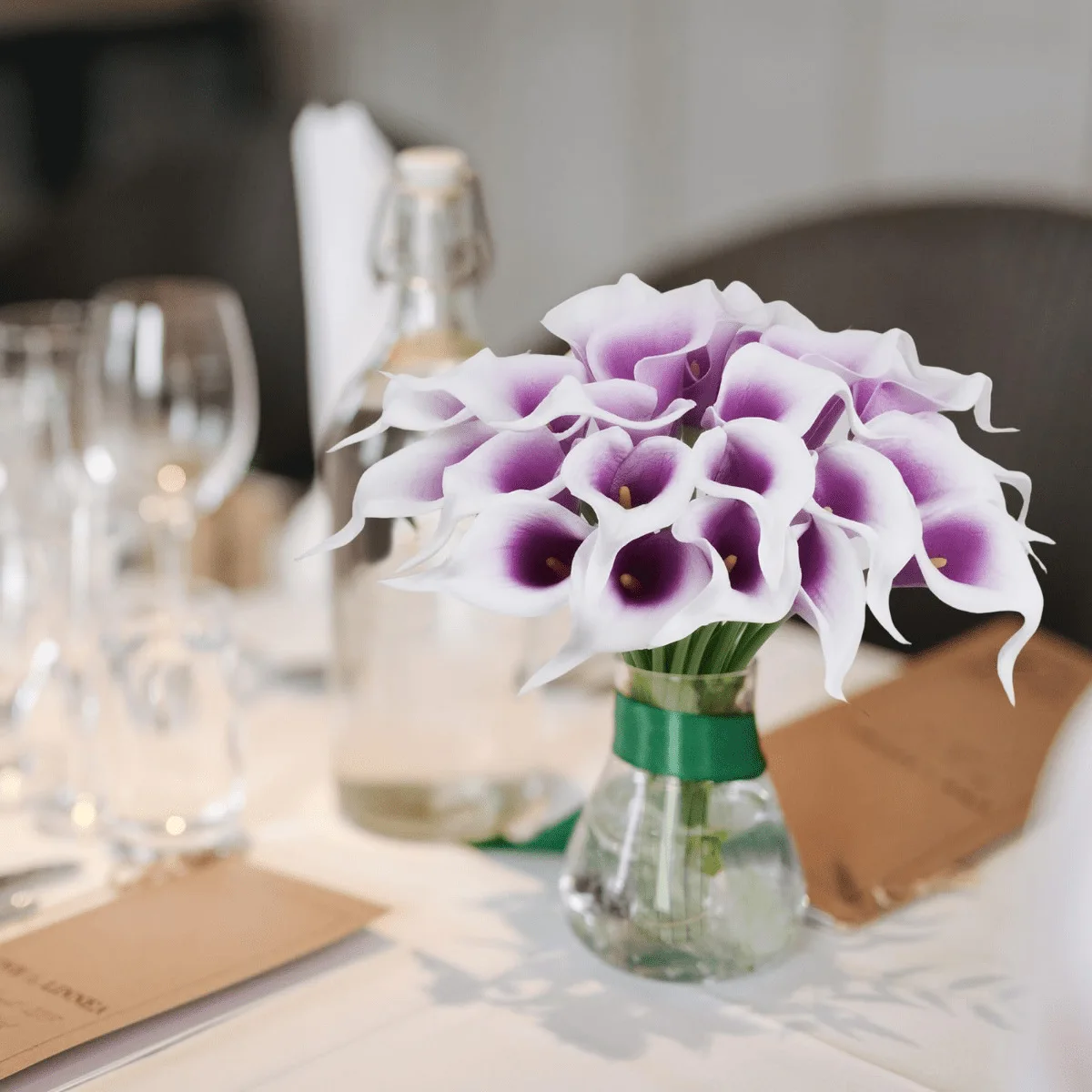 6 Stück Künstliche Calla-Lilien aus PU, Kunstblumen für Hochzeitssträuße, DIY-Blumendekoration für Innenräume, Zuhause, Büro und Tischdekoration – Detail 7