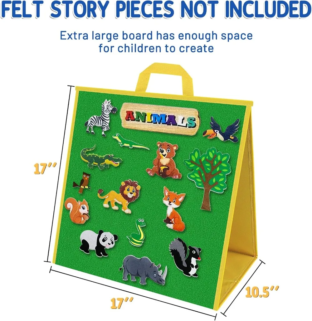 17"x17" Felt Board for Toddlers, Flannel Board for Interactive Storytelling, Visual Schedule & Learning Activities view 4
