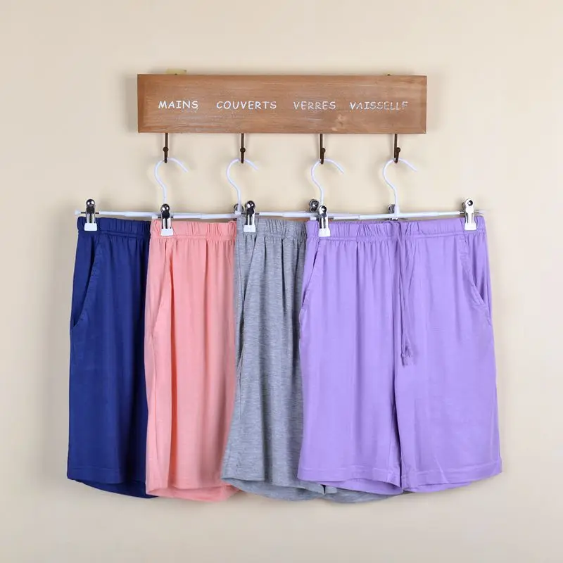 Casual Loose Home Clothing Women Summer Beach Shorts Female Solid Color Nightwear Elastic Waist Sleep Pant Homewear Trousers