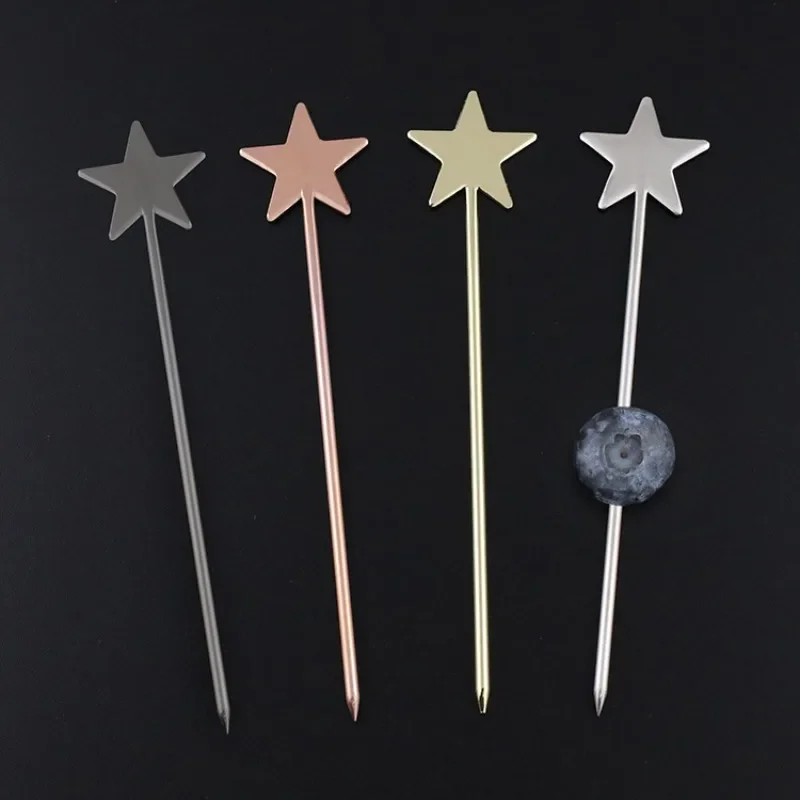 

5pcs/set 304 stainless steel Fruit Fork cocktail Wine Needle 11CM