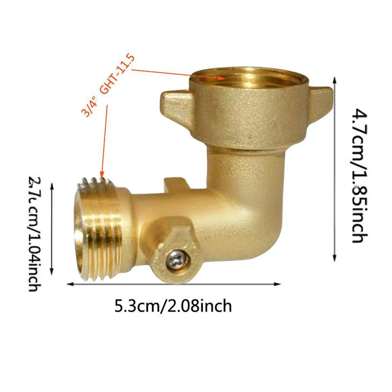 90 Degree Garden Hose Elbow Connector Compatible High Performance Outdoor Faucets RV Sturdy Residential Garden Hose Adapter Gold