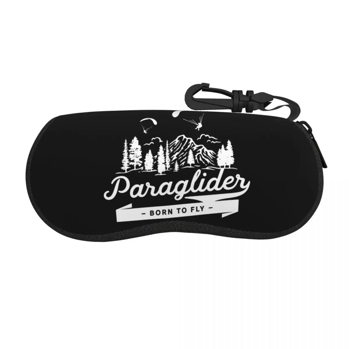 Custom Paraglider Born To Fly Shell Glasses Case Cool Adventure Paragliding Skydiving Eyeglasses Case Sunglasses Protector Box