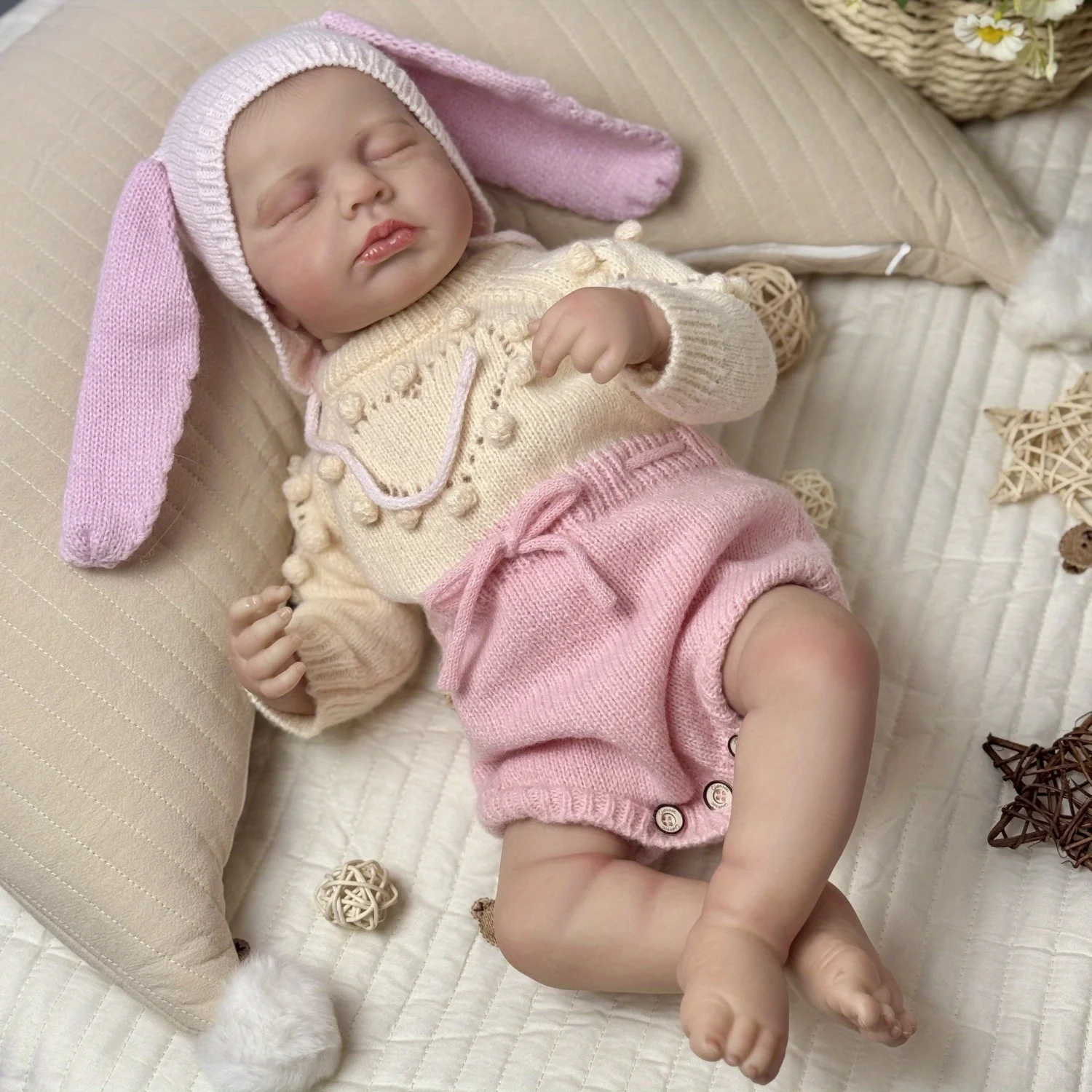 bzdoll-48cm-19inch-asleep-reborn-doll-loulou-3d-skin-with-veins-vinyl-limbs-cloth-body-handmade-gift