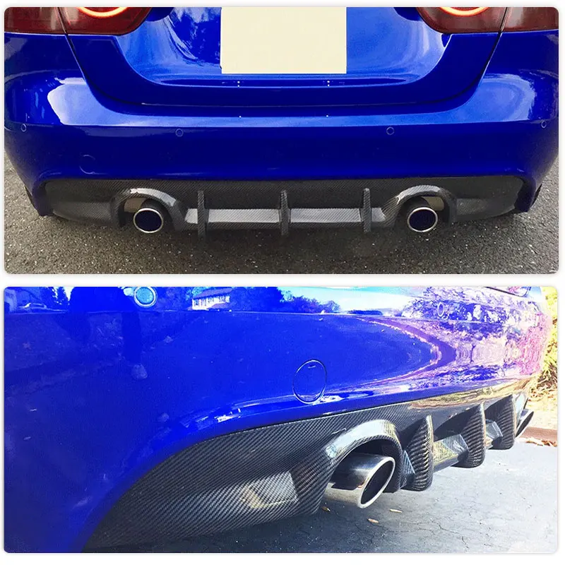 ألياف الكربون المصد الخلفي الناشر الشفاه المفسد ل جاكوار XE سيدان 4 باب 2015-2017 FRP الناشر الخلفي الشفاه المئزر طقم الجسم