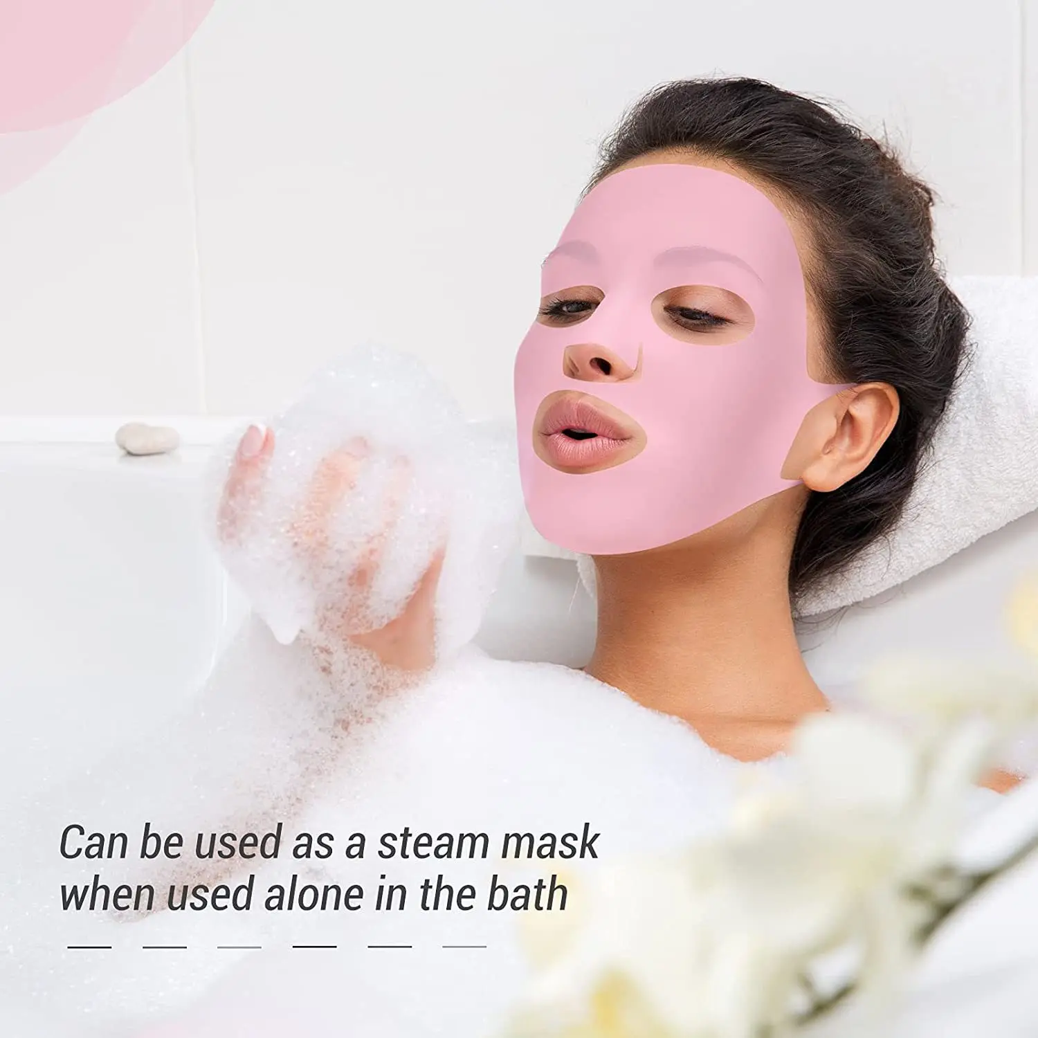 Ear Hanging Silicone Facial Mask Cover Reusable Anti-aging Moisturizing Face Shield Double Absorption Anti Evaporation Skin Care