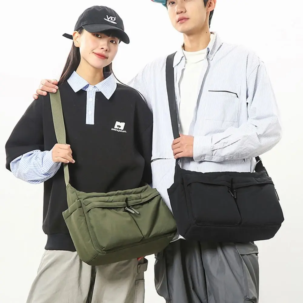 

Fashion Large Capacity Nylon Crossbody Bag Harajuku Multiple Pockets Men Shoulder Bag Casual Korean Style Computer Bag Daily