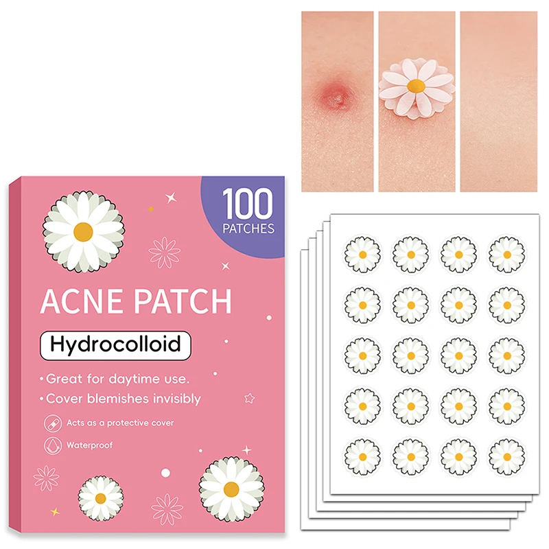 Nuevo paquete de 100 parches para el acné - Adhesivo invisible profesional para el cuidado de la piel facial y corrector de imperfecciones del acné para uso diario