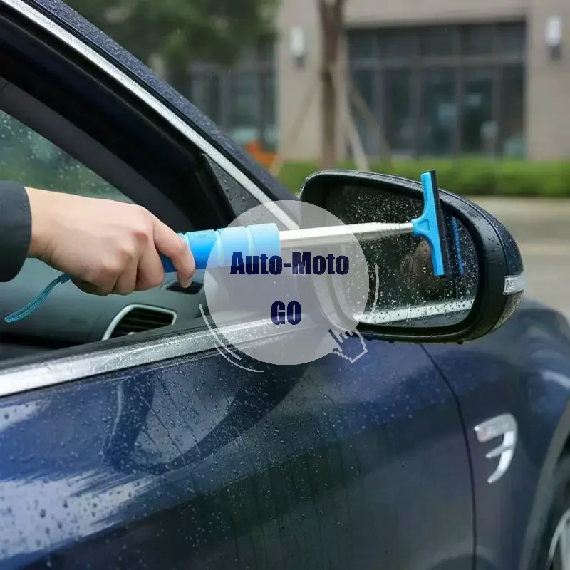 Retractable Car Ice Scraper Anti-Slip Grip Stainless Steel Rod Heavy Duty Winter Frost Removal Tool for All Cars