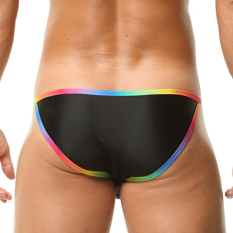 Summer Gradient Men's Swimming Trunks Sexy Gay Bikini Quick-drying Breathable Boxer Briefs Bathing Suit Swimwear Board Shorts view 5